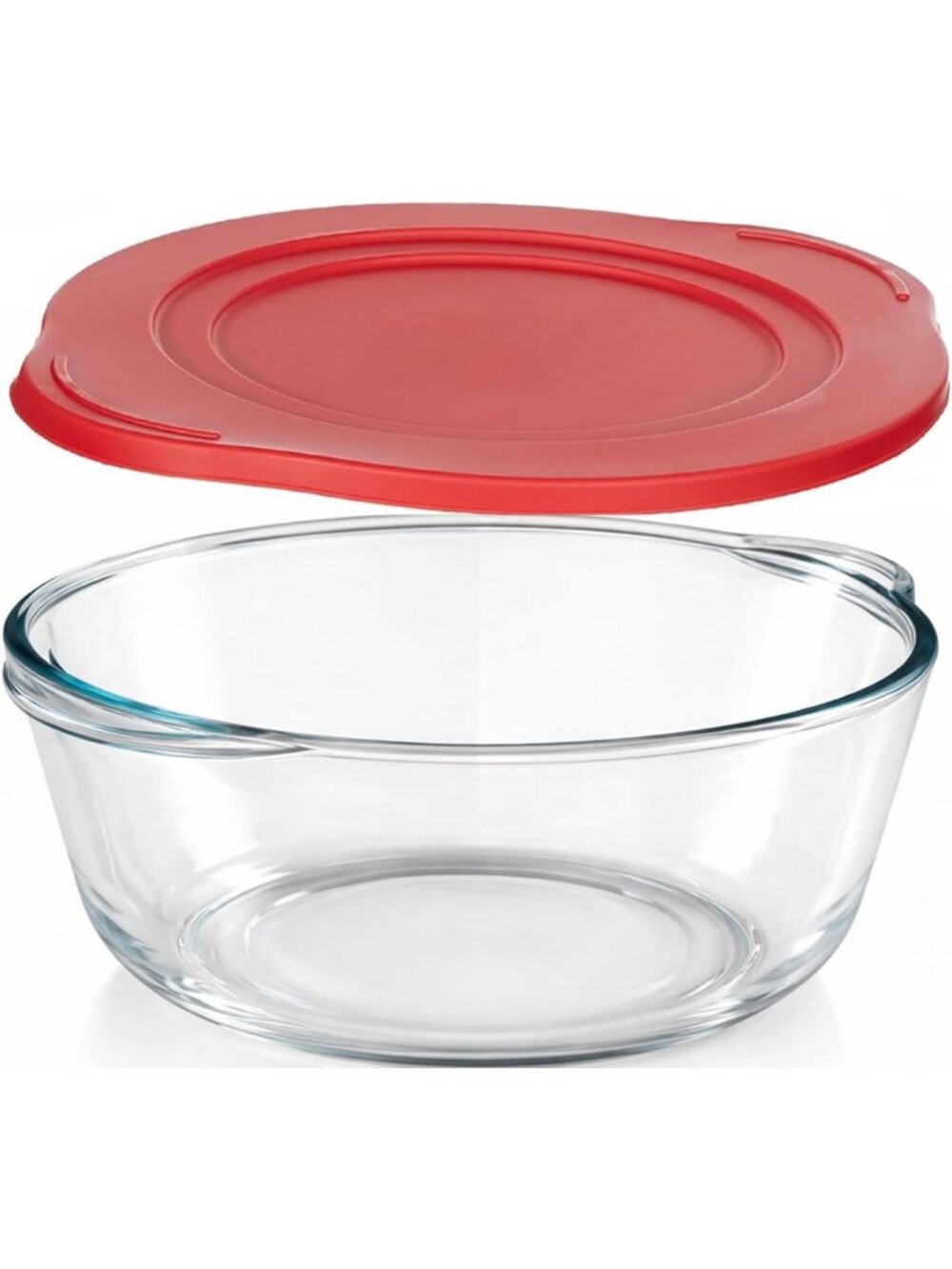 2.2 Quart Round Glass Casserole Dish with Lid - Oven Safe, Borosilicate, Food